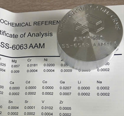 Mẫu chuẩn thành phần kim loại Nhôm Arconic SS-6063